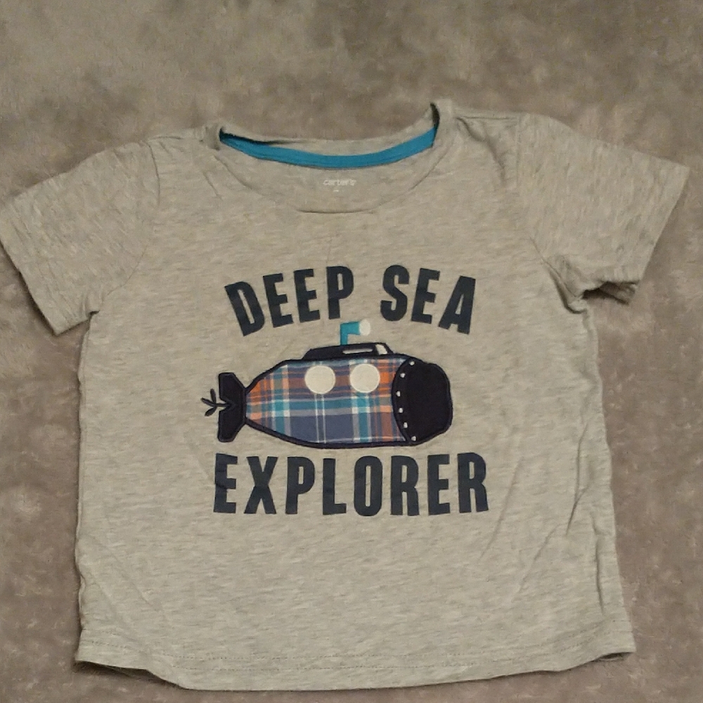 Carter's Light Gray 'Deep Sea Explorer' Submarine Graphic Tee